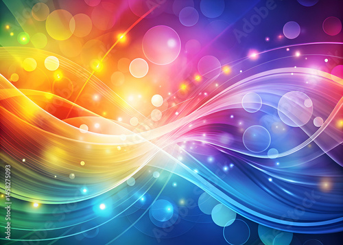 Abstract Colorful Background With Glowing Lights And Wave Pattern