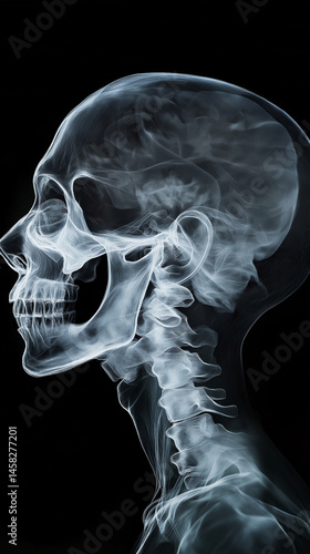 Artistic Double Exposure Portrait Skull