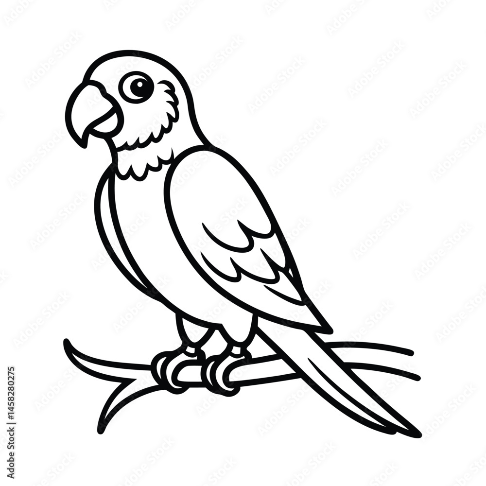 Obraz premium parrot line art vector silhouette