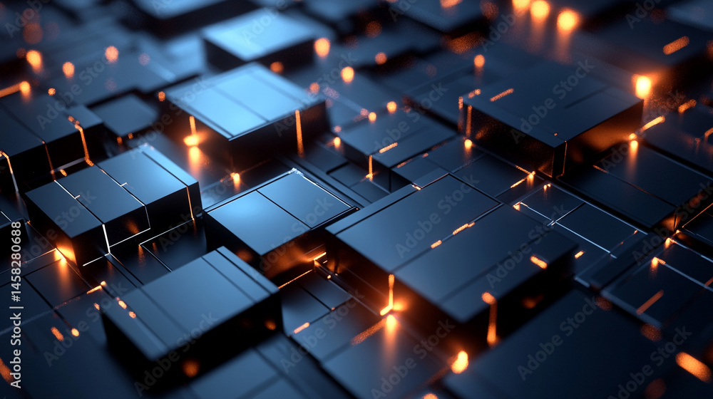 Obraz premium High-Tech Inspired Mid With Composition Geometric Black