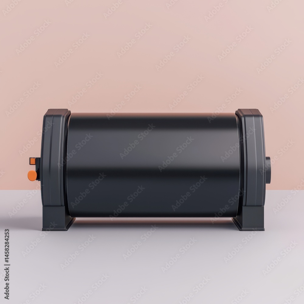 Modern cylindrical container on minimalist background in studio setting