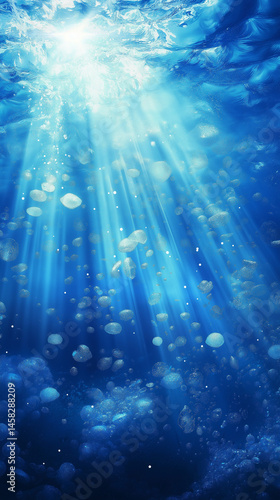 Underwater Sunbeams Through Ice
