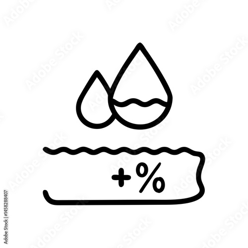 Minimalist line art of dilution, isolated, for science or medical presentations