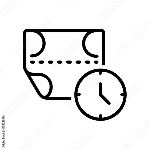 Time and Paper, a Simple Line Art Illustration