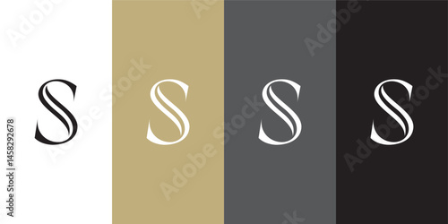 Luxury letter SS logo template, Double S icon.Letter S S icon logo design template.creative initial S S symbol.SS icon.