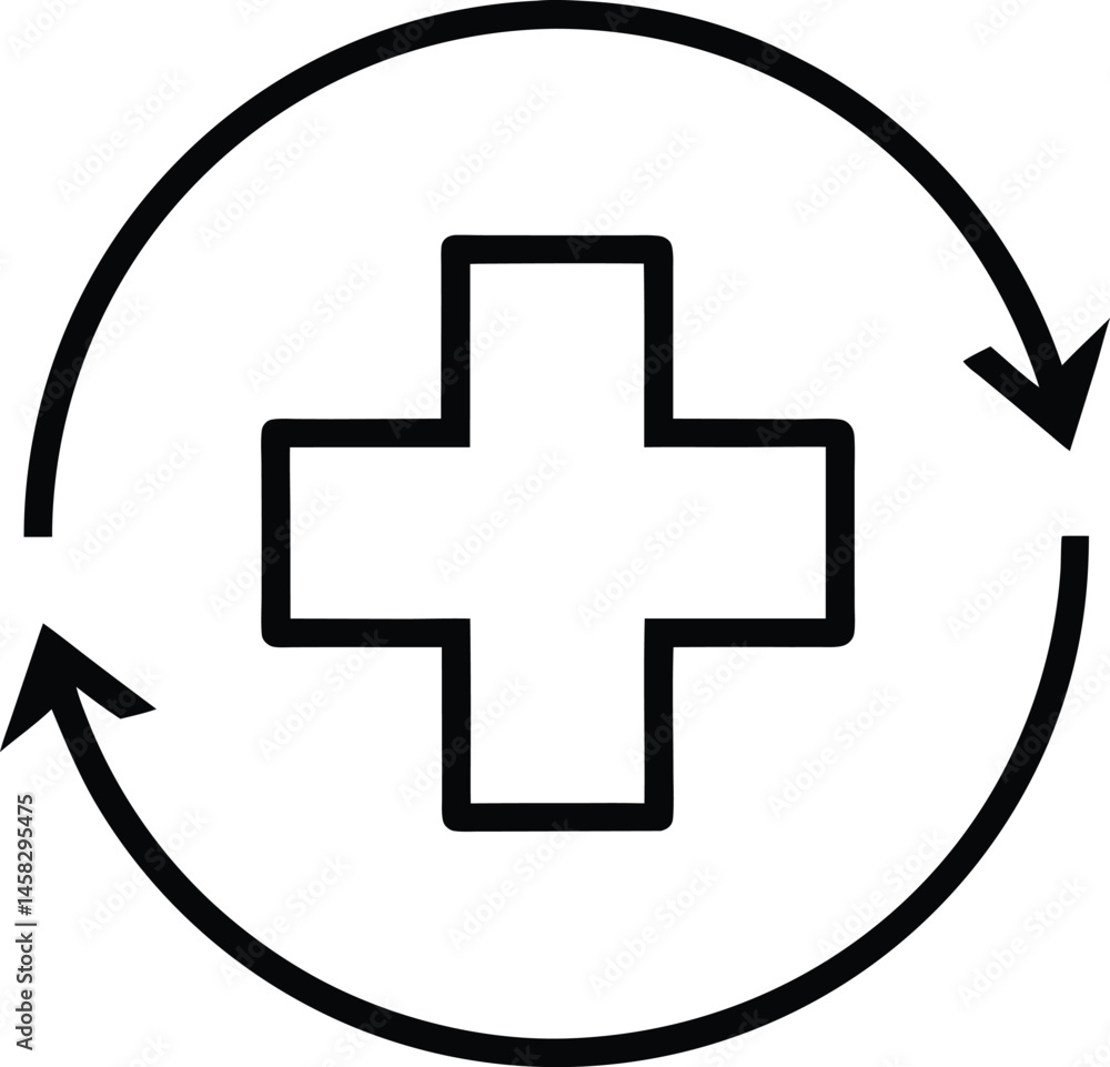 Obraz premium First aid kit icon vector illustration on transparent background.