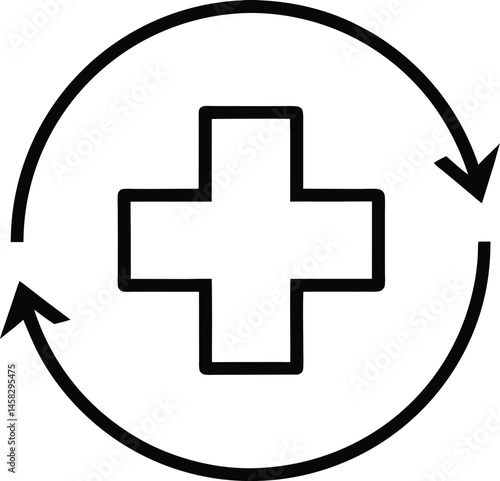 First aid kit icon vector illustration on transparent background.