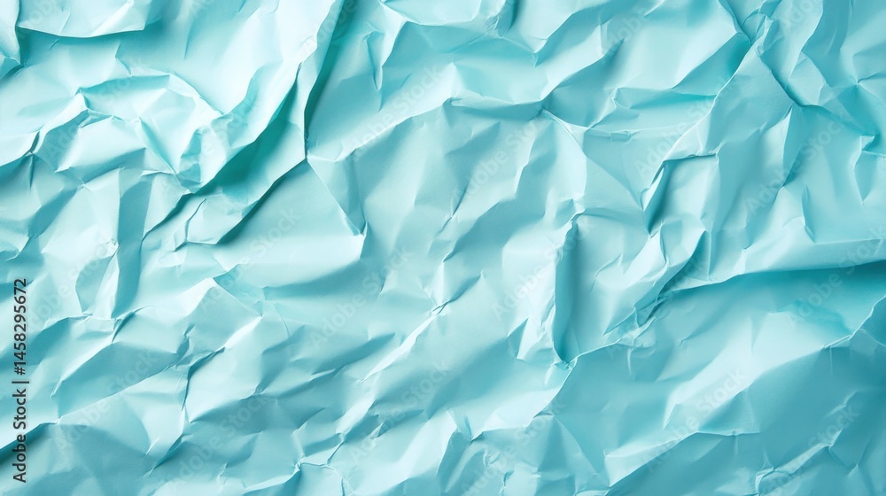 Obraz premium Light teal crumpled paper texture