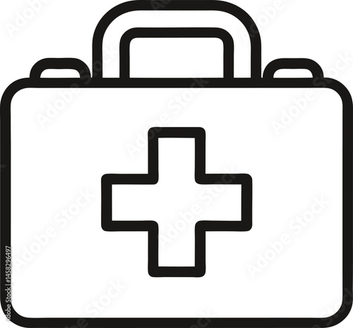 Medical kit box icon vector illustration on transparent background.