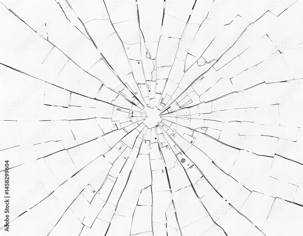 Obraz premium Shattered Glass Pattern on White Background