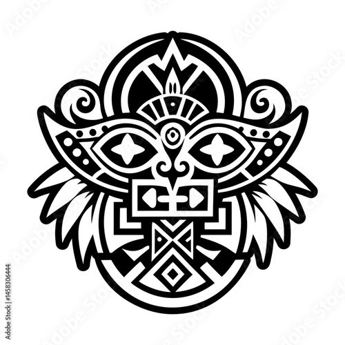 A filled style icon of ancient ancestor tattoo