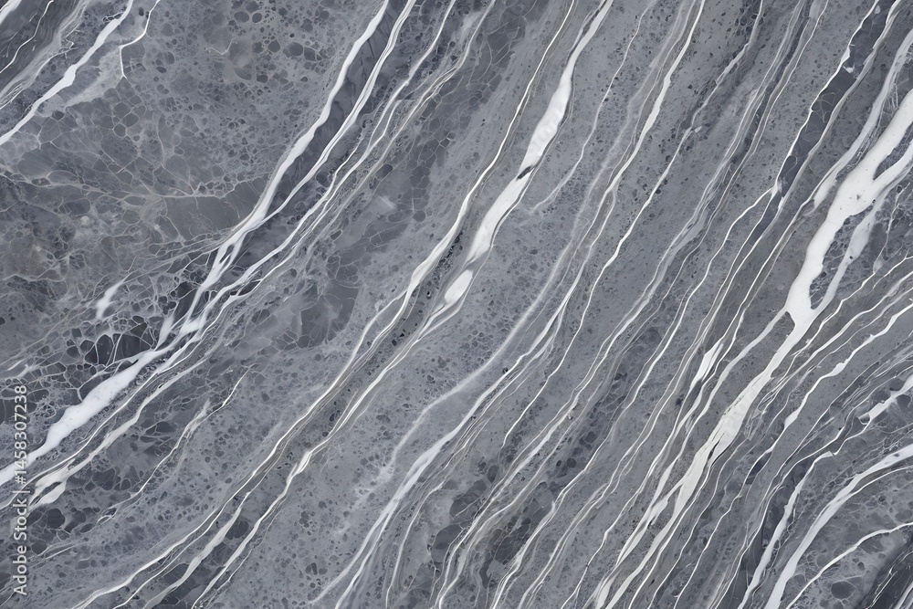 Fototapeta premium Close-Up of Grey Marble with White Veins: Elegant and Natural Stone Texture for Interior Design and Backgrounds 