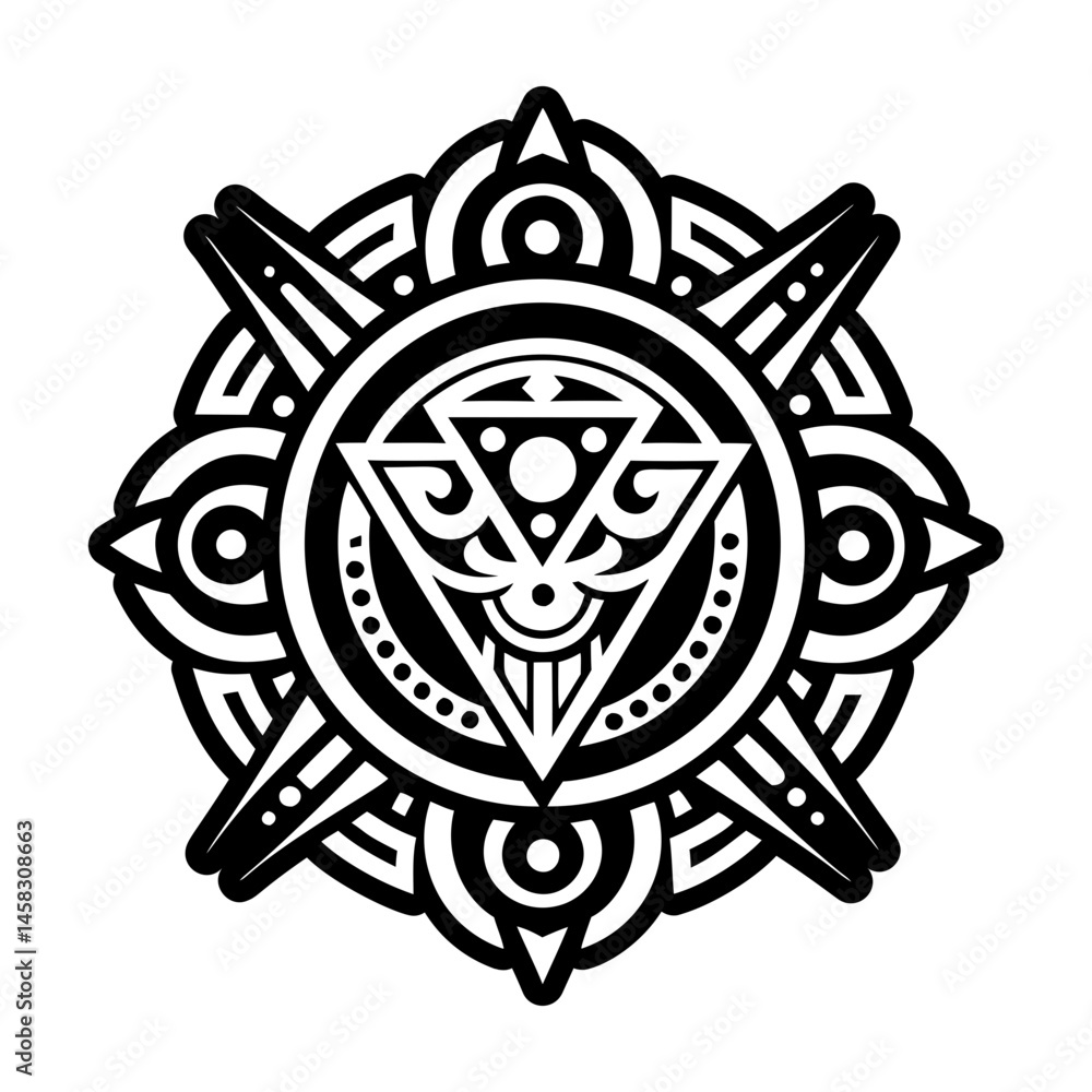 Naklejka premium A solid style icon of shamanic symbol
