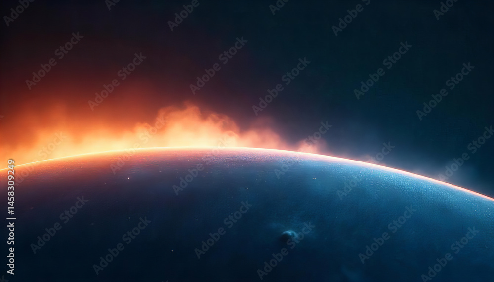 Obraz premium Orange and Blue Gradient Wave