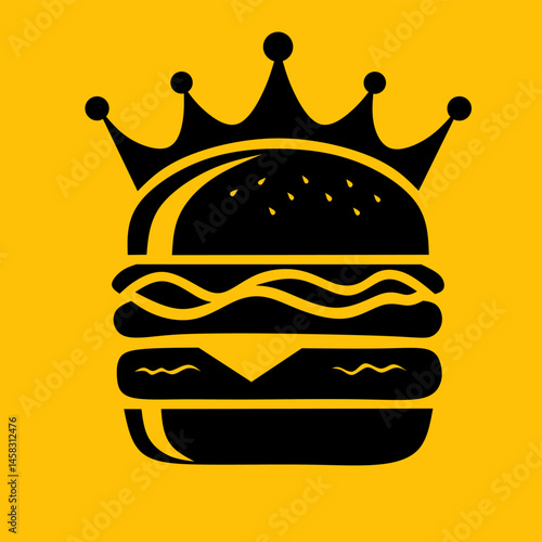 burger and crown design logo simple and elegant