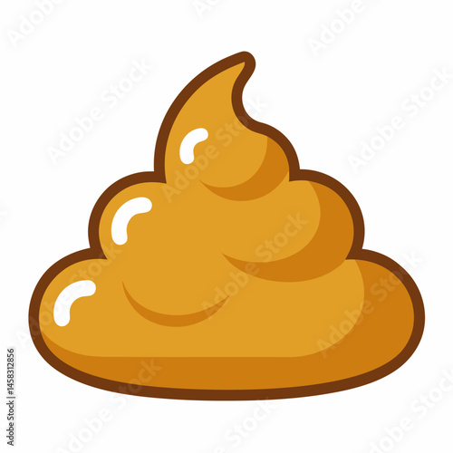 Stinky poop vector on white background.
