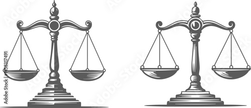 Scales of justice vector art graphic for law firms and legal professionals