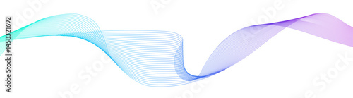 Abstract colorful gradient wavy lines. Dynamic flowing twisted blend long lines for technology, music, business design