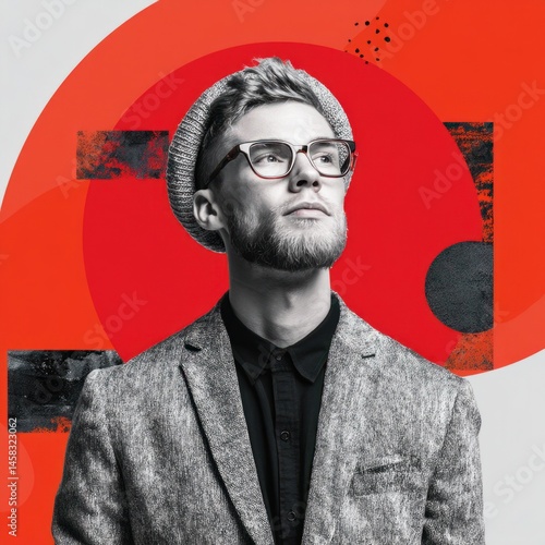 Creative entrepreneur looking up with hope and confidence