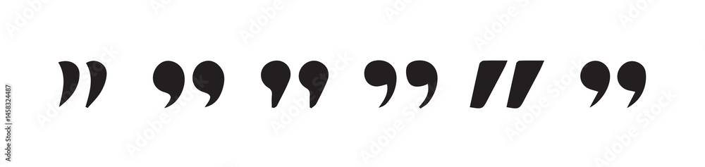 Set of quote mark. Quotes icon vector set.black sign isolated on white background. Vector illustration eps 10. Set of quote mark. Quotes icon vector set.black sign isolated on white background. Vector illustration eps 10.