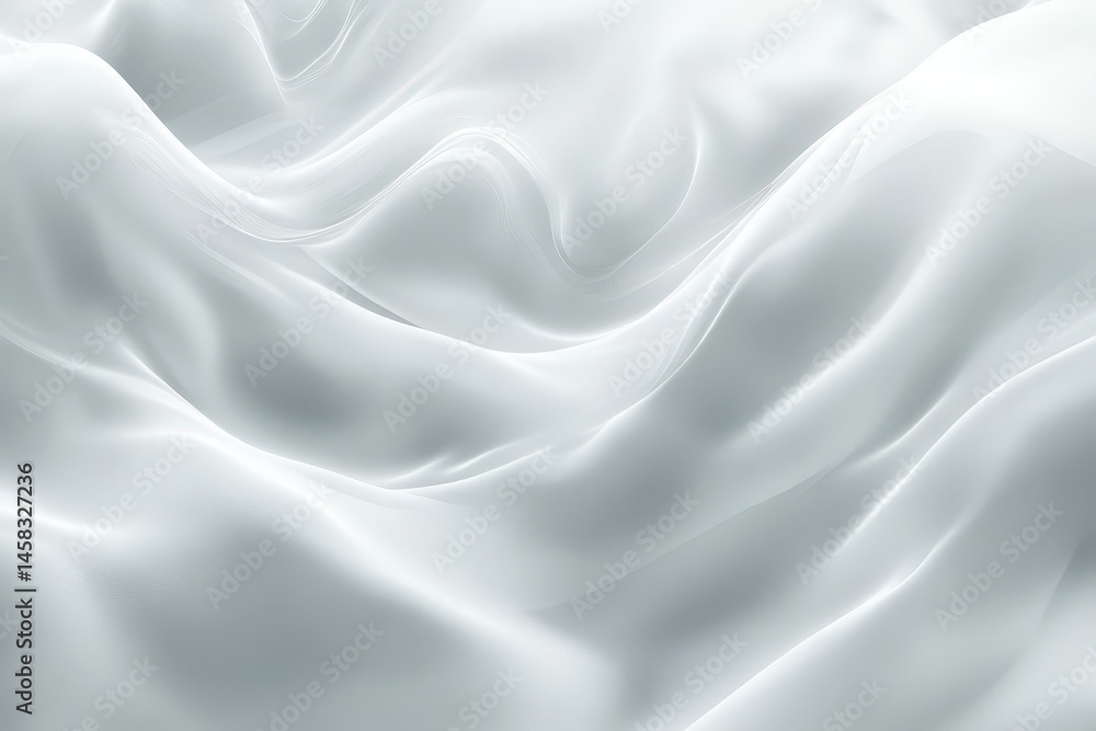 Obraz premium Soft, flowing folds of light gray fabric.