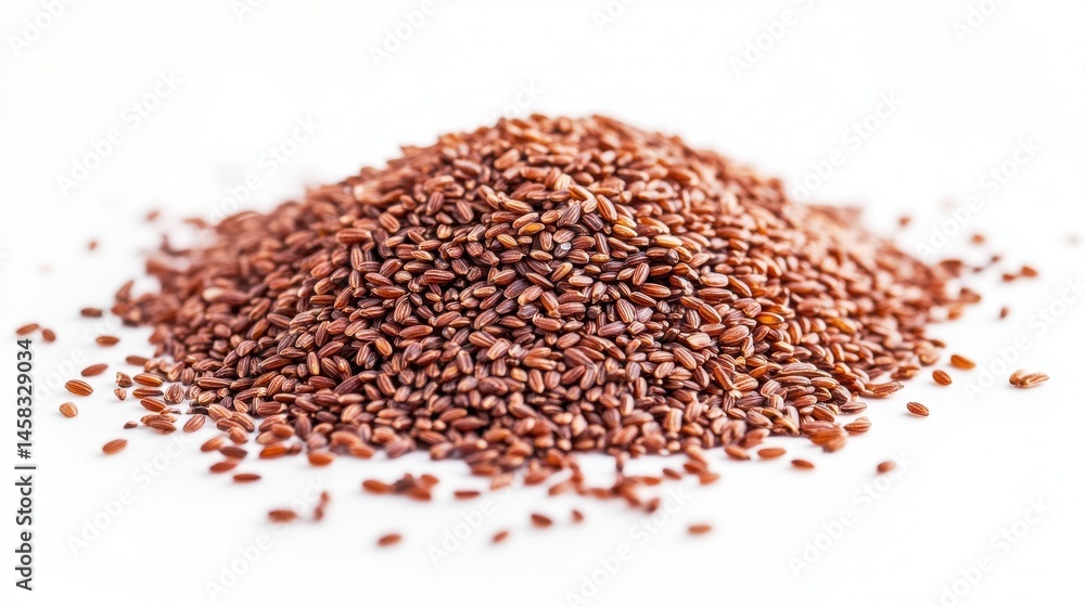Ultra quality image of brown rice on white background,Pile of uncooked brown rice isolated on white background close up,horizontal, no people, photography, seed, ingredient, white. Ultra quality image of brown rice on white background,Pile of uncooked brown rice isolated on white background close up,horizontal, no people, photography, seed, ingredient, white.
