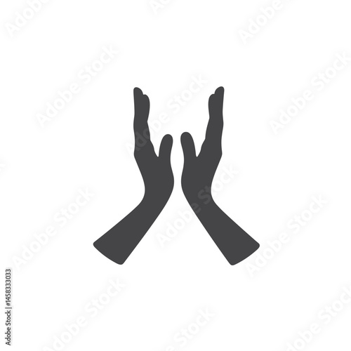 Helping Hands in Silhouette Against a Minimalist Background  