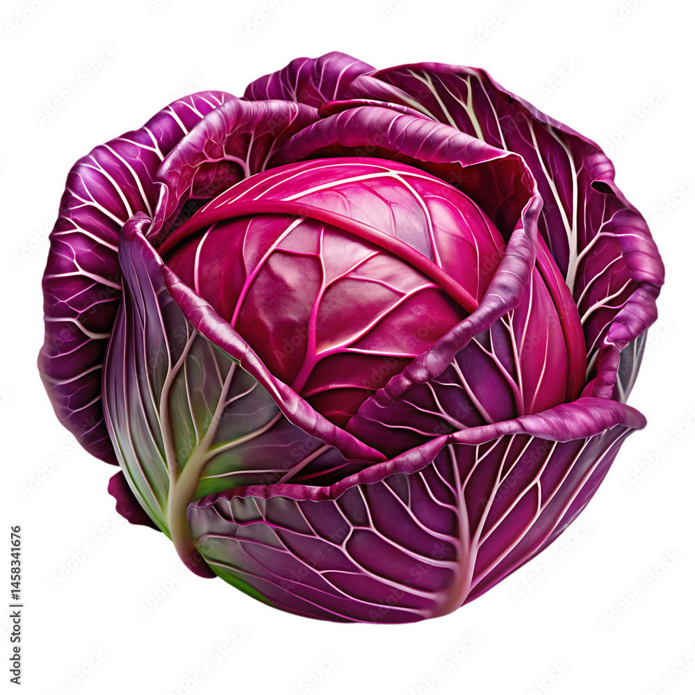 Obraz premium Vibrant Red Cabbage: A Close-Up View of Fresh Produce
