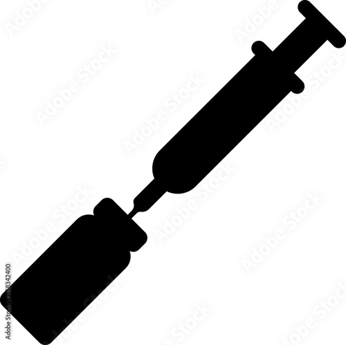 Medical syringe or injection instrument element icon. Premium Vector template designs elements, isolated on transparent background, used to inject vaccine website design, logo, mobile apps design,