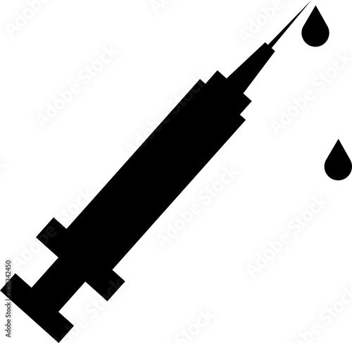 Medical syringe or injection instrument element icon. Premium Vector template designs elements, isolated on transparent background, used to inject vaccine website design, logo, mobile apps design,