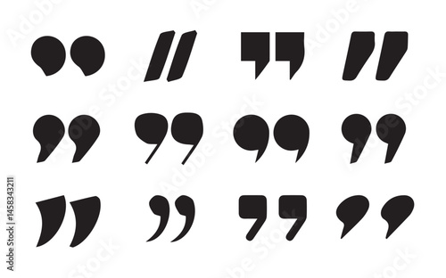  Quotes icon vector set.quote mark collection. black quotes icon set. Speech mark. inverted commas symbol. vector illustration eps 10.
