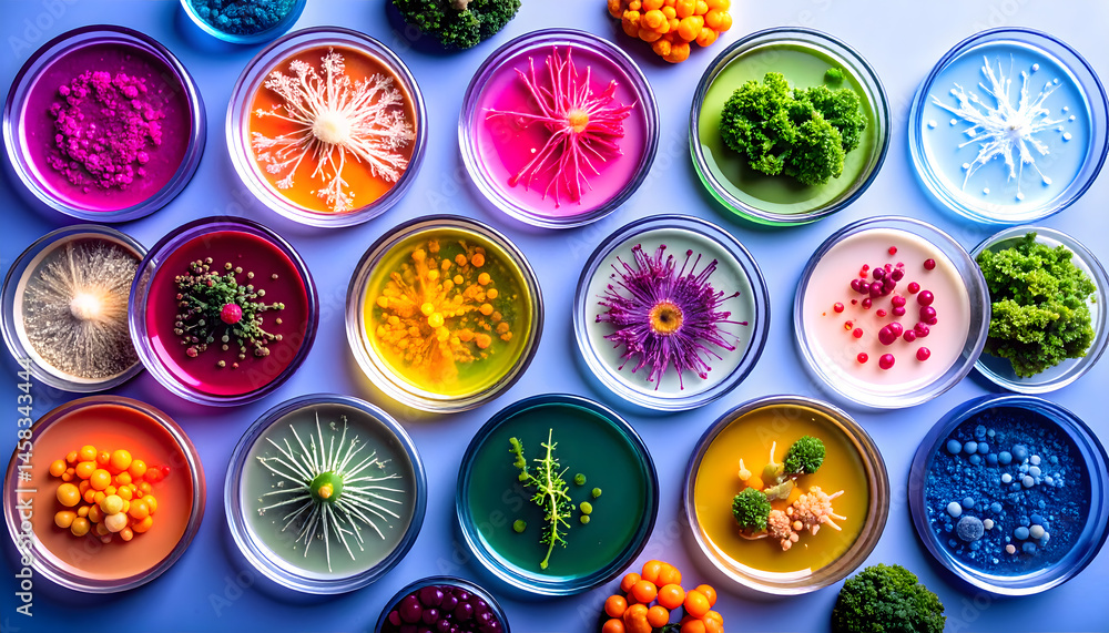 Petri Dishes with Bacterial Growth Petri Dishes with Bacterial Growth