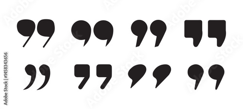  Quotes icon vector set.quote mark collection. black quotes icon set. Speech mark. inverted commas symbol. vector illustration eps 10.