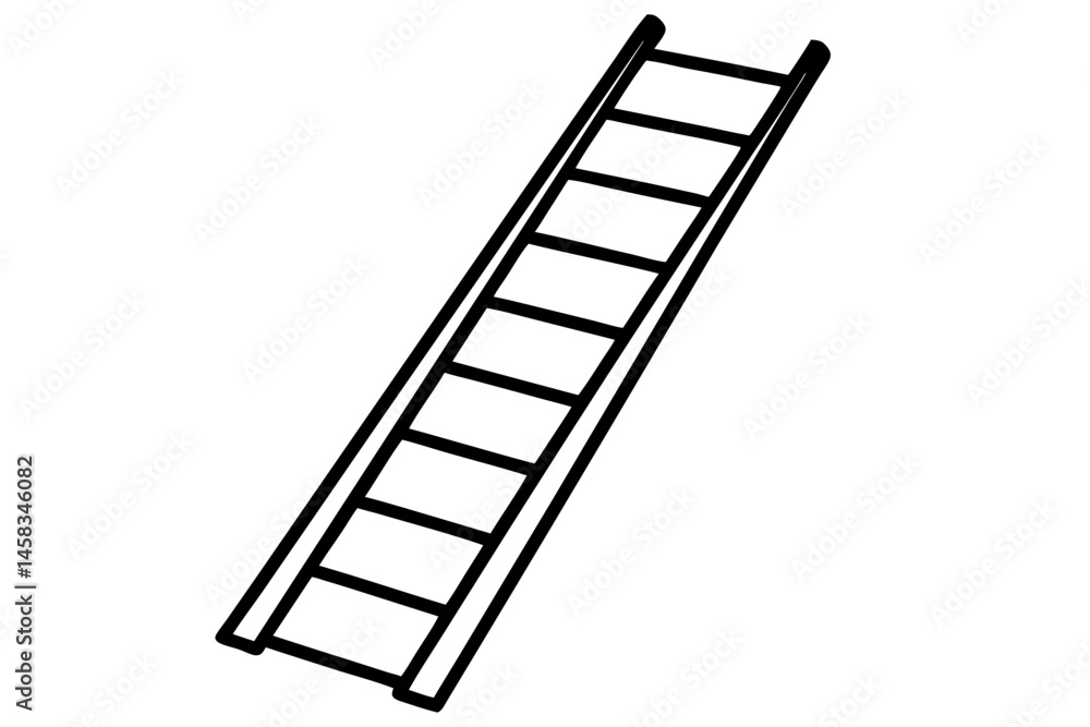 Ladder Line Art Vector Illustration 