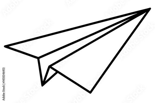 Paper Airplane Line Art Vector Illustration  