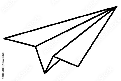 Paper Airplane Line Art Vector Illustration  