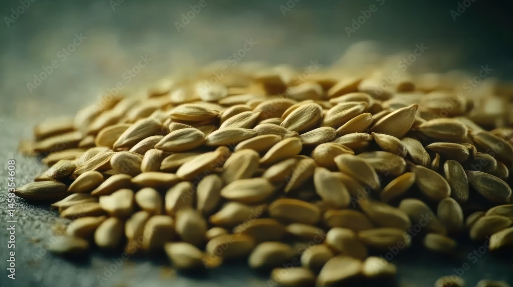 Fototapeta premium Sunflower seeds close up of light brown textured seeds