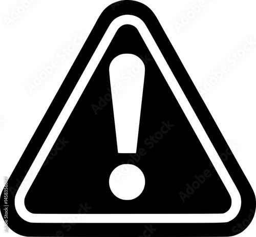 High-impact warning sign with exclamation mark.