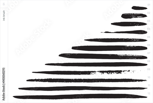 Vector Brushes. Pointed Round Ink Brush.