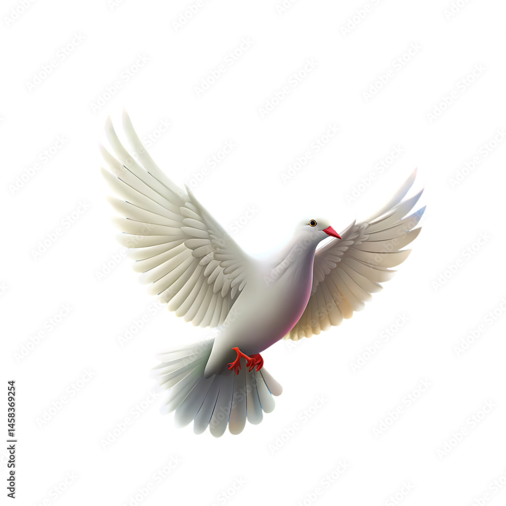 Obraz premium White Dove in Flight: Peace, Hope, and Freedom Symbol