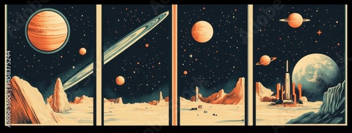 Retro Space Exploration Poster