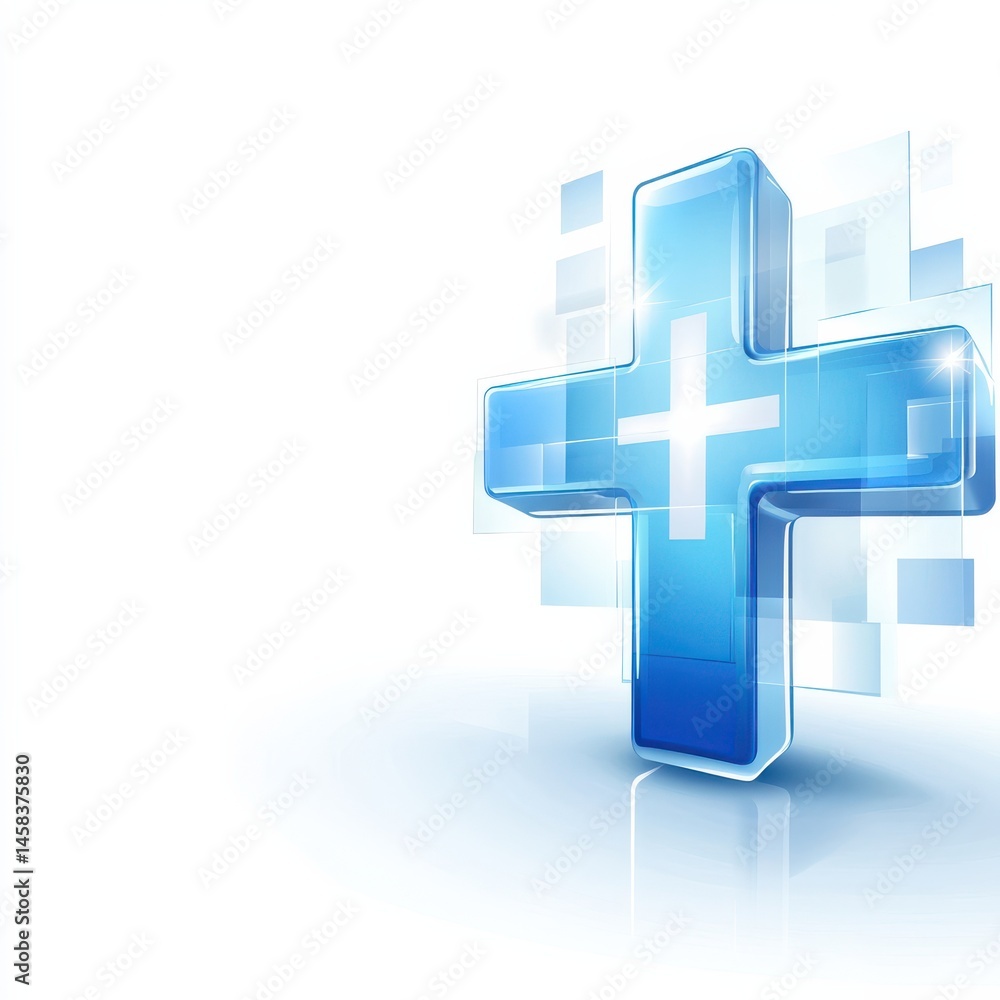 Obraz premium Innovative medical branding design digital healthcare graphic template modern environment creative viewpoint hyperrealistic concept