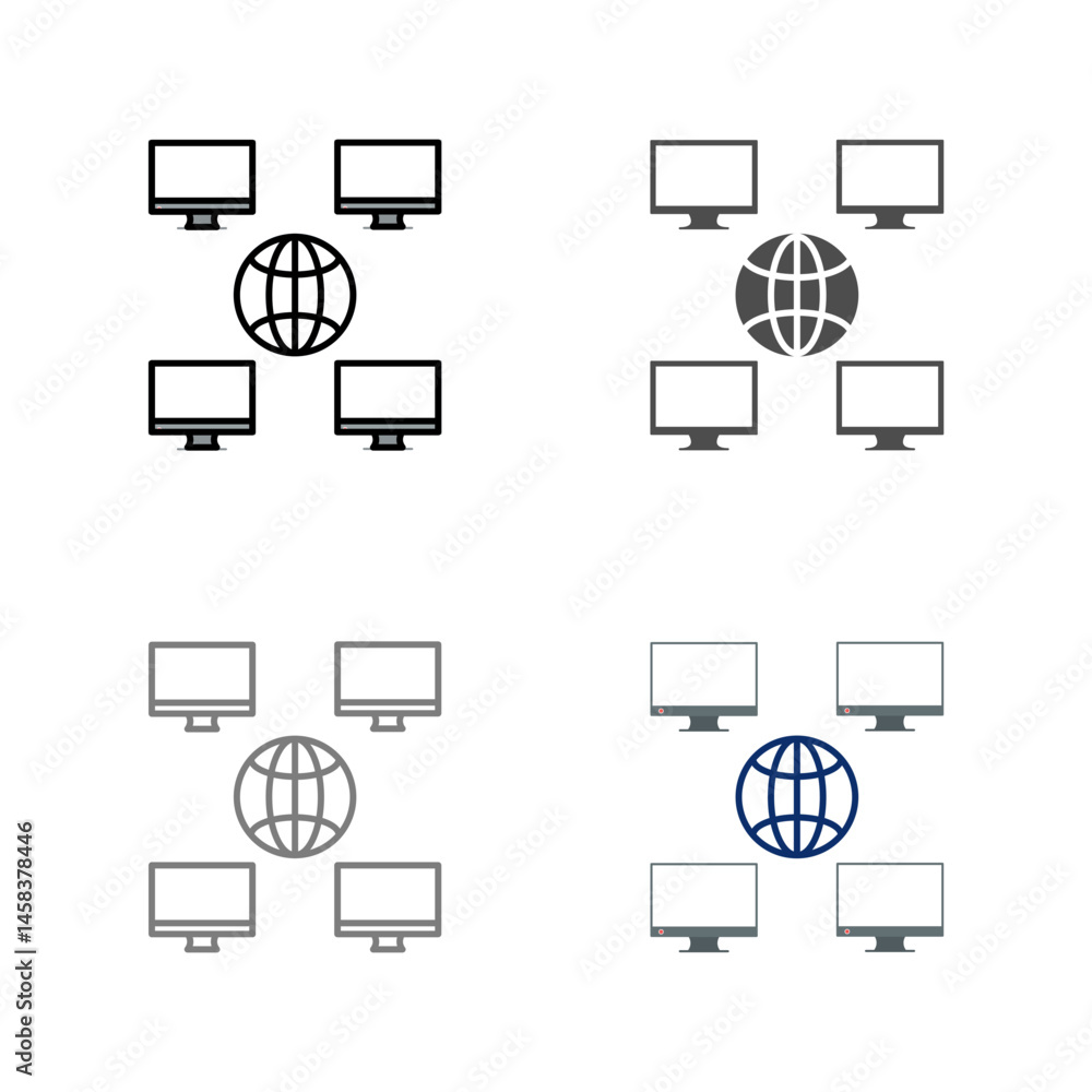 Unique Company Network Vector Icon Unique Company Network Vector Icon