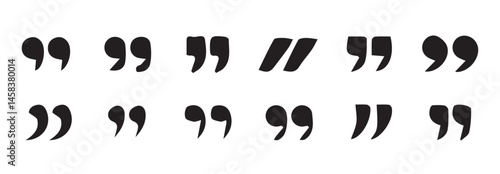 Set of quote mark, quotes icon vector sign design. Black quotes icon. Speech mark symbol.Speech mark. inverted commas symbol. vector illustration eps 10.