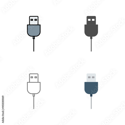 Unique USB Cable Vector Icon