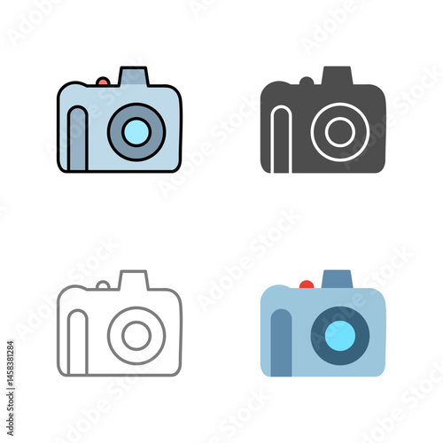 Unique DSLR Camera Vector Icon