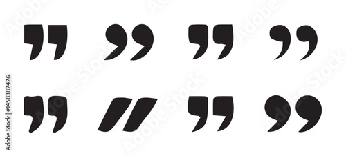 Set of quote mark, quotes icon vector sign design. Black quotes icon. Speech mark symbol.Speech mark. inverted commas symbol. vector illustration eps 10.