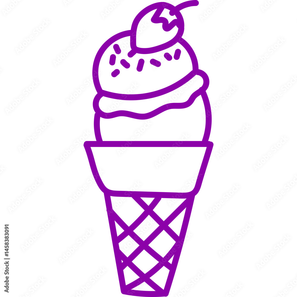Ice Cream Hand Drawn Line Ice Cream Hand Drawn Line