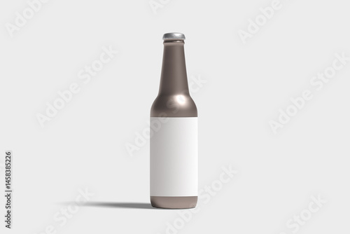 beverage bottle mockup with white background
