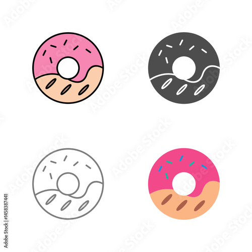 Cream Doughnut Vector Icon